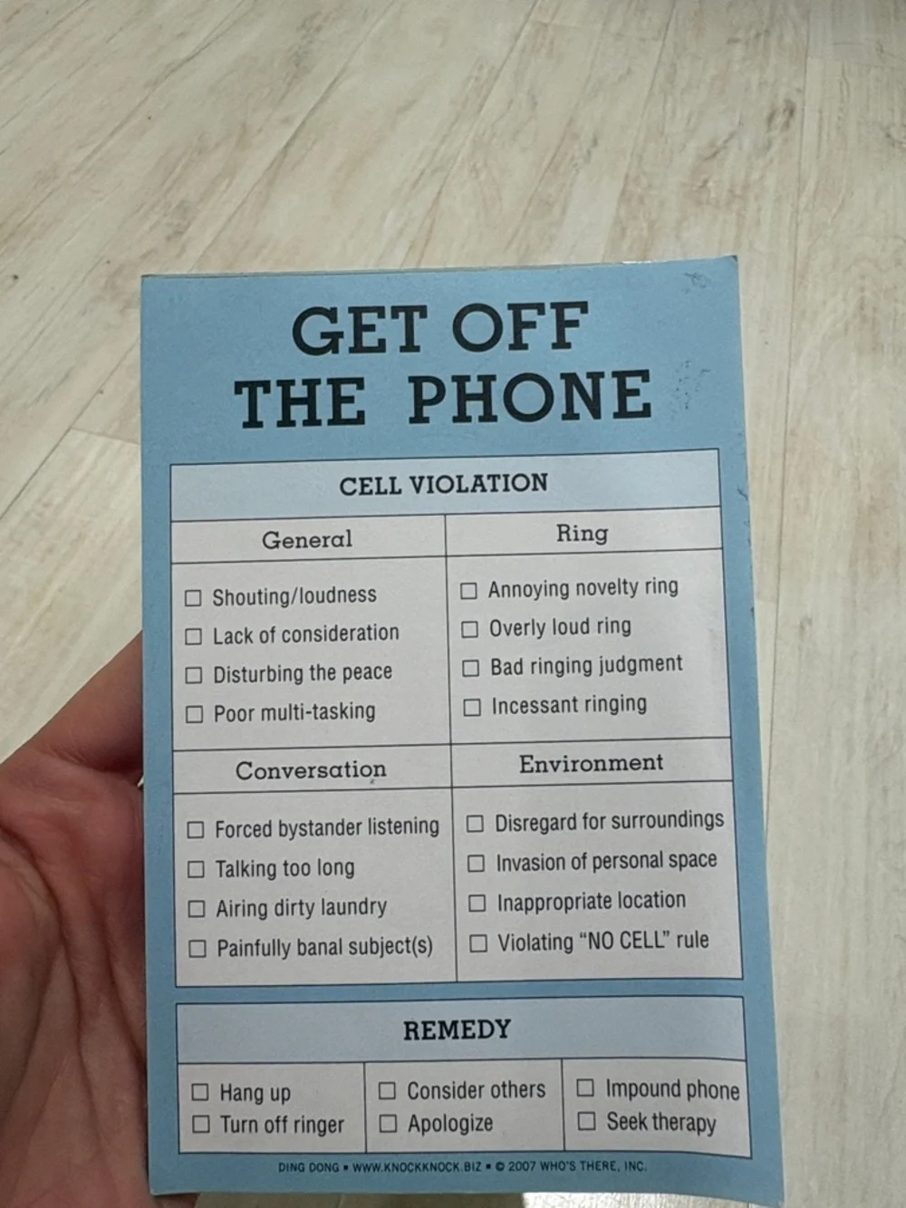 Get Off The Phone Desk Notepad - Blue